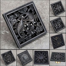 Blakc Brass Square Floor Waste Grates Bathroom Shower Drain Floor Drain Gzh203