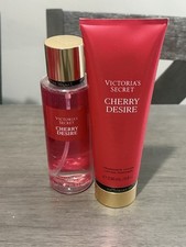 Victoria's Secret Cherry Desire Fragrance Mist Body Spray Lotion Set New
