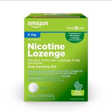 Amazon Basic Care Nicotine Polacrilex Lozenge 2 mg 144ct Mint Exp. 1/27