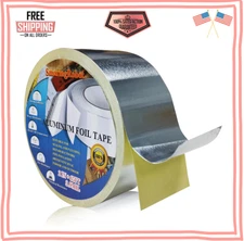 Aluminum Foil Tape 2"x65FT – Heat Resistant Waterproof Duct HVAC Sealing Roll