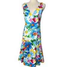 POLO RALPH LAUREN Floral Fit & Flare V-Neck Dress Size 6