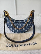 Louis Vuitton Blue Denim Monogram Loop Moon Crossbody Bag Chip