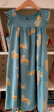 Tea Collection Girls' Aegean Blue Tiger Jersey Dress Spring Size 12 (25299)