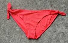 F&F Womens Bikini Bottoms With Tie Sides Neon Pink Size UK 18 (38"-42" Waist)