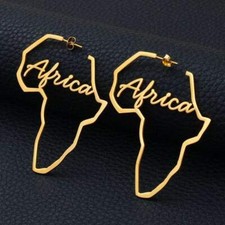 Africa hoop earring , africa map hoop earrings, african earring hoops, nigerian