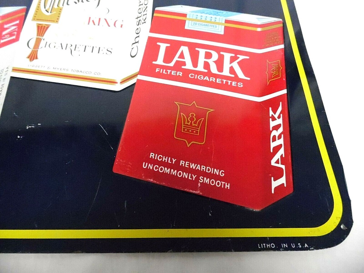 1950's Chesterfield L&M Lark Cigarettes We Sell All Brands! Embossed Tin  Sign