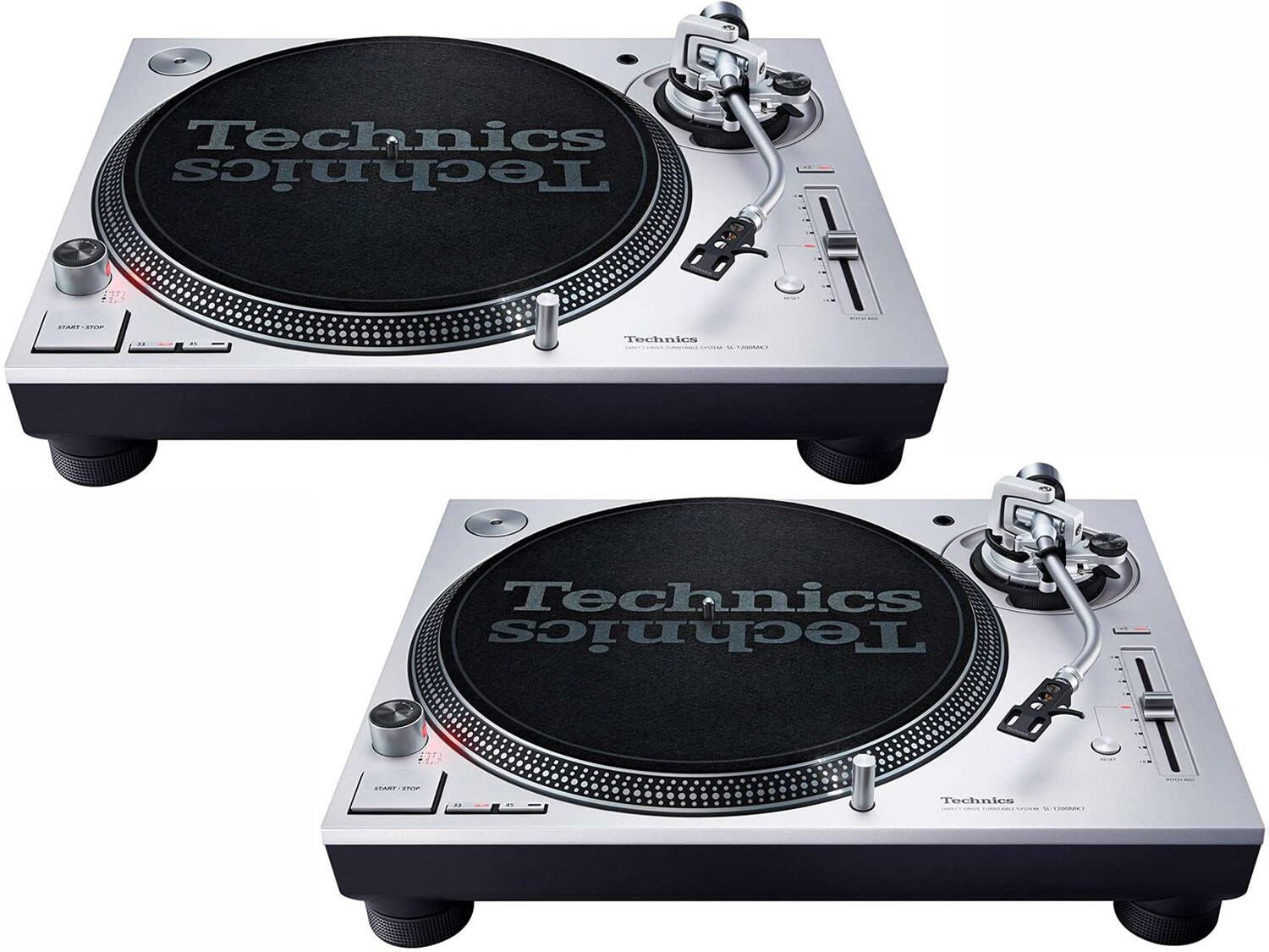 TECHNICS SL-1200 MK7 SILVER COPPIA Giradischi Professionale per DJ new