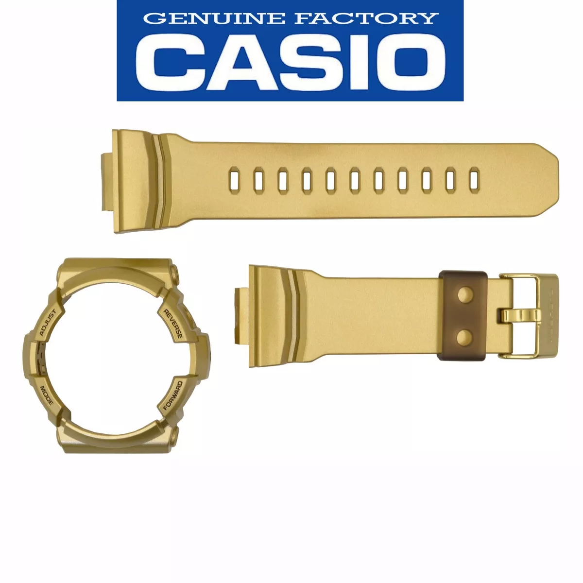 Genuine Casio G Shock Original GA 200GD 9A Gold Bezel watch band Rubber Set