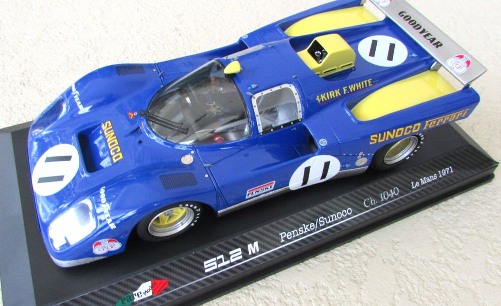 1971 Ferrari 512 M Penske Sunoco Donohue Hobbs #11 race car Le Mans 24  1:18