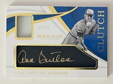 2019 Panini Immaculate Collection Baseball DON SUTTON Auto Relic /15 Clutch