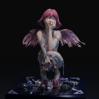 1/7　juanjuan　電子エンジェル Juanjuan Unpainted 1/7 Scale Electric Angel Unassembled Resin GK