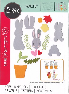 Sizzix Thinlits Die Set 17PK - 666795 Bunny Bits & Blooms #2 By Catherine Pooler