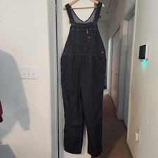 Vintage Sears ROEBUCKS OVERALLS Union USA MADE Dark Wash Blue W43" Wide Leg