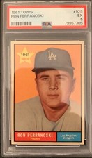1961 TOPPS RON PERRANOSKI #525 ROOKIE CARD PSA 5 EX POP 29