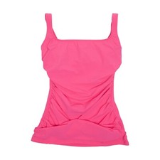 Profile by Gottex Scoop Neck Shirred Underwire Tankini Top Pink Size 8 2987