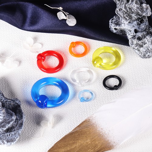 1 Pair Acrylic Nose Rings BCR Septum Rings Hoop Earrings Ear Gauge Body Jewelry - Picture 10 of 22