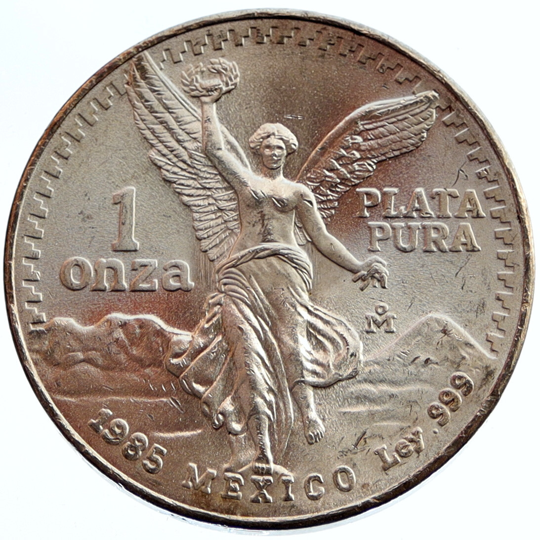 1985 MEXICO Large 3.6cm ONZA VICTORY EAGLE Troy Silver Ounce