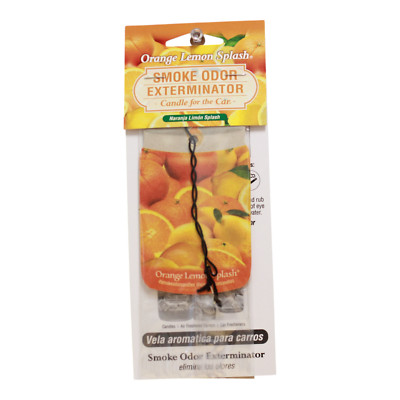 Smoke Odor Exterminator Orange Lemon Splash Long Lasting Car Freshener Candle