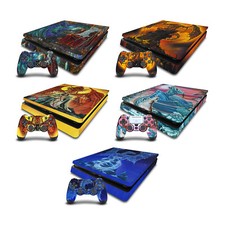 OFFICIAL ED BEARD JR DRAGONS VINYL SKIN DECAL FOR PS4 SLIM CONSOLE  CONTROLLER