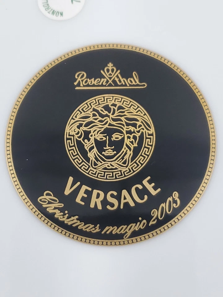 Taza de café alta y platillo Gianni Versace Rosenthal Christmas Magic 2003 RARO Foto 4 de 4