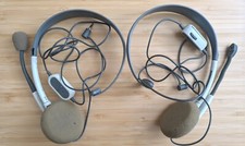 Set of 2 Genuine OEM Wired Xbox 360 Mic Headsets - Gray