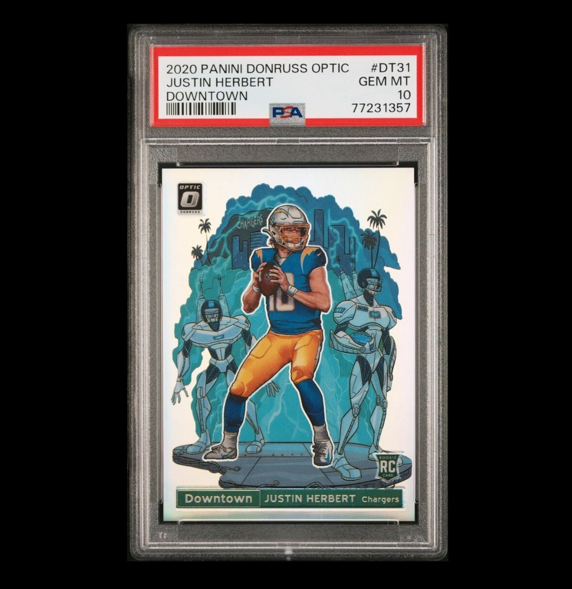 2020 JUSTIN HERBERT DT31 PANINI DONRUSS OPTIC DOWNTOWN PSA GEM MINT 10  ROOKIE RC | eBay