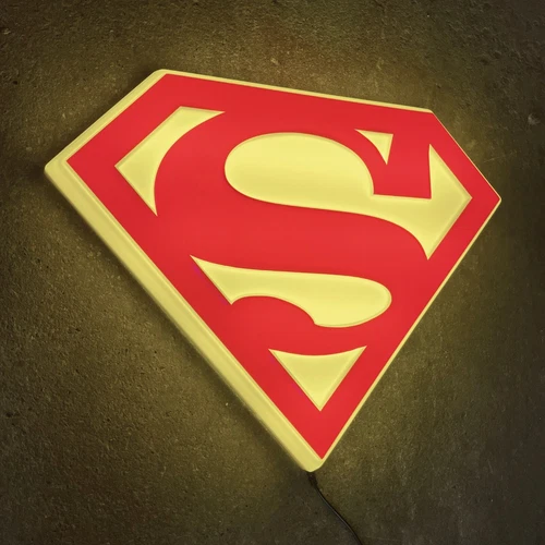 SUPERMAN LED ILLUMINATED LIGHT UP SIGN KIDS GAMES ROOM SUPERHERO COMICS MAN CAVE - Picture 1 of 12