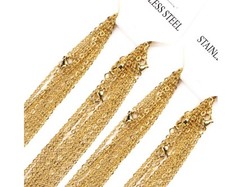 Gold Stainless Steel 20 Inch 1 mm Link Neck Chain Necklace
