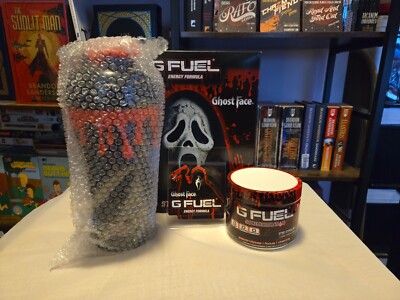 GFUEL Scream Stab Stimulant Ghost Face Collector's Box Plastic Shaker IN HAND