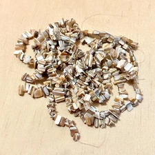 Mother of Pearl Natural Unbleached Chip Shell Bead Lot - 15.5", 5 Strands
