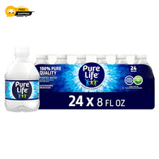 24 Pack Pure Life Purified Water Bottles, Enhanced with Minerals - 8 Fl Oz