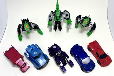 Lot of 8 TRANSFORMERS Cybertron Action figures Robots Cars Vintage Retro Toys