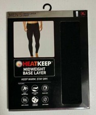 NEW Men's HeatKeep Midweight Base Layer Pants BLACK MSRP: $30 Free Shipping