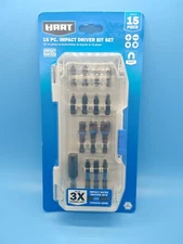 HART 15-Piece Impact Driver Bit Set 1/4" Hex Torsion Zone w/Storage Case New