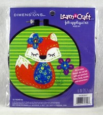 DIMENSIONS LEARN-A-CRAFT Felt Applique Kit Ages 8 FOX 6" 72-75349