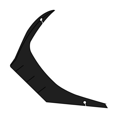 Airoh GP 550 S Helmet Rear Spoiler Size S M Matte Black