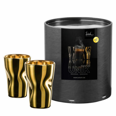 Eisch Espressoglas 2er Set Unik Gold, Espressotasse, Glas, Gold, 100ml, 30013202