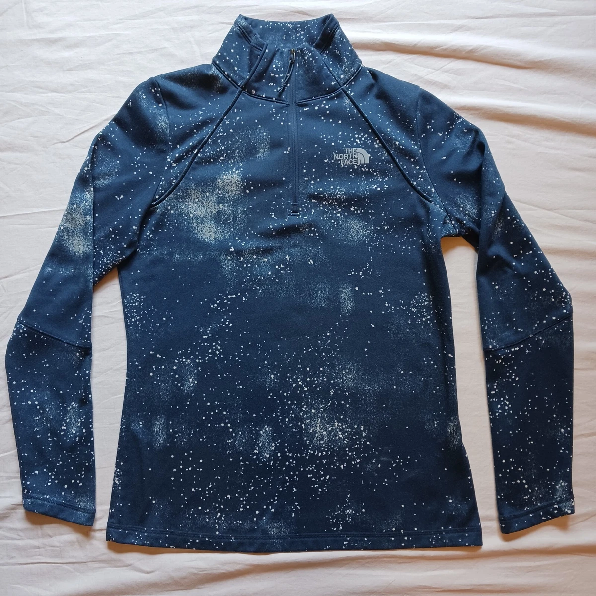 North Face Space Stars Blue 1 4 Zip pull over Jacket Women s M eBay