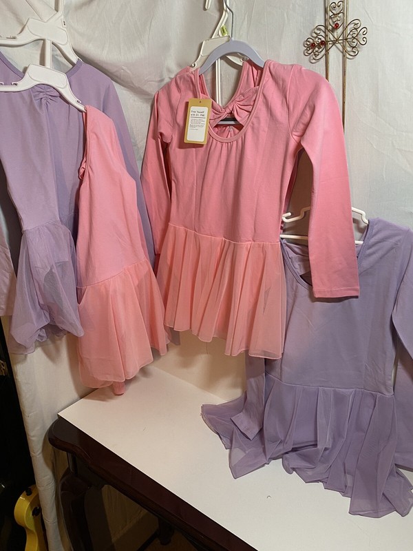 DI. Pug  5 Girls Child XL Dance Tutu Leotard Ballerina Gymnastics Costume 3pink