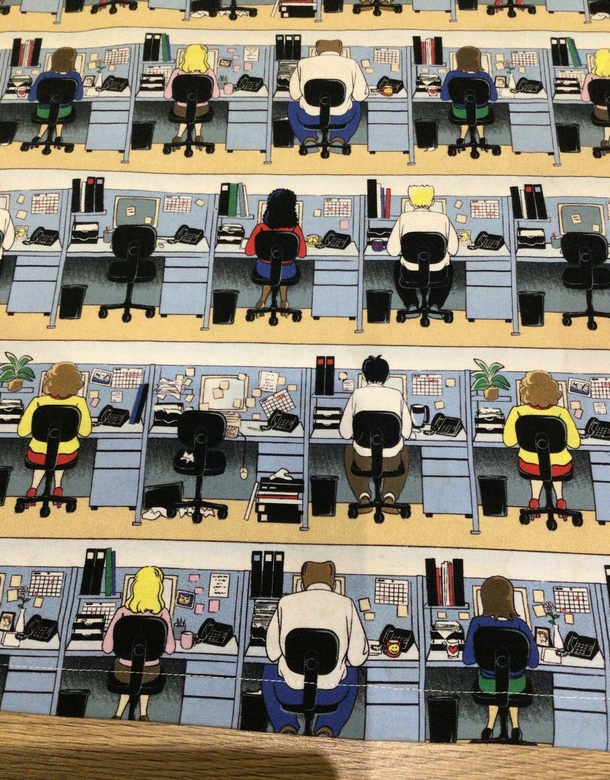 Vintage Fabric "Daily Grind" Character Print by Michael Miller, 40.5" x 31"  2