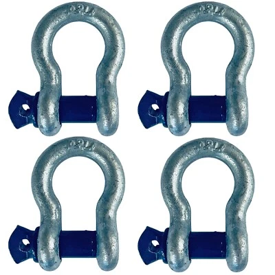 SMART 4x Lifting Shackle WLL 4.75 Ton Galvanised Screw Pin Bow Shackle Tested