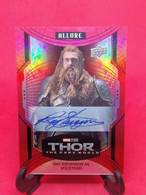 2022 UD Marvel Allure RED RAINBOW Autograph RAY STEVENSON as VOLSTAGG  #137