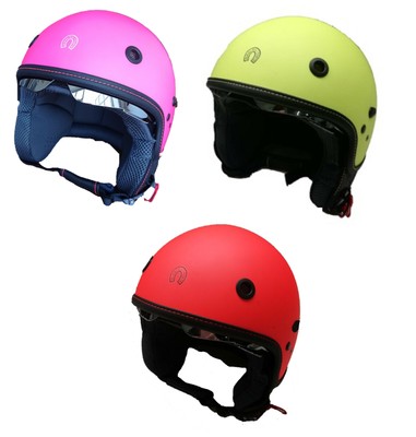Casco DemiJet DURALEU NUDO FLUO Parasole Visiera Int. Estraibile Fori  Areazione | eBay