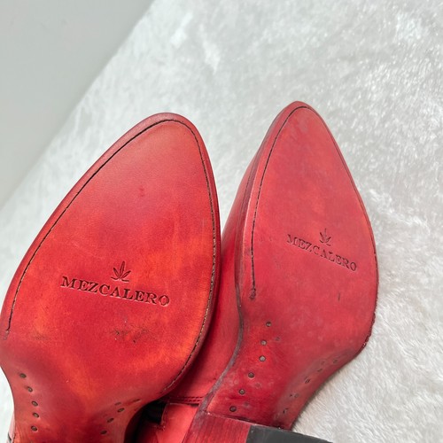 Mezcalero Westernstiefel Damen 9 rote Lederstiefeletten spitz zulaufend Made in Mexico - Bild 12 von 16