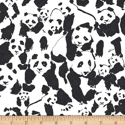 Art Gallery Canvas Pandalicious Pandalings Pod Assured Fabric, Black