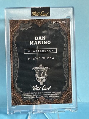 Dan Marino 2024 Wild Card 7 Card Studs 1/1 Promo Joker Lazer Foil