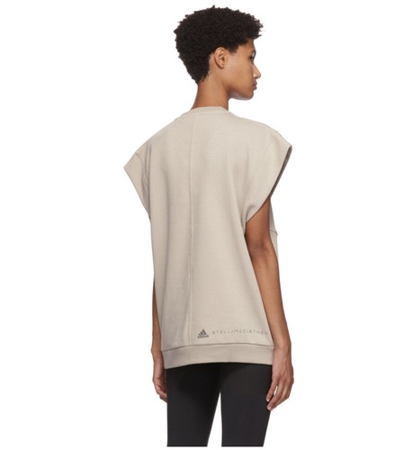 NWT ADIDAS BY STELLA MCCARTNEY Taupe Sleeveless Muscle Sweatshirt M - Picture 4 of 10