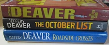 3 x Jeffery Deaver Bulk Lot - The Twelfth Card/October List/Roadside Crosses