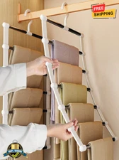 1 pc Multi-Layer Pants Hanger Space-Saving Non-Slip Wardrobe Organizer
