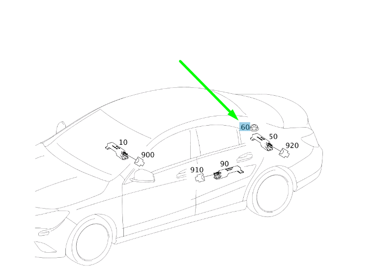 MERCEDES-BENZ CLA C117 Antennenbefestigung Kunststoffmutter A0009903662